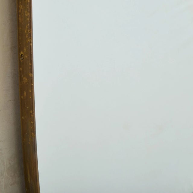 Late 20th Century Italian Brass Shield Shape Wall Mirror No. 08, 1970s For Sale - Image 5 of 10