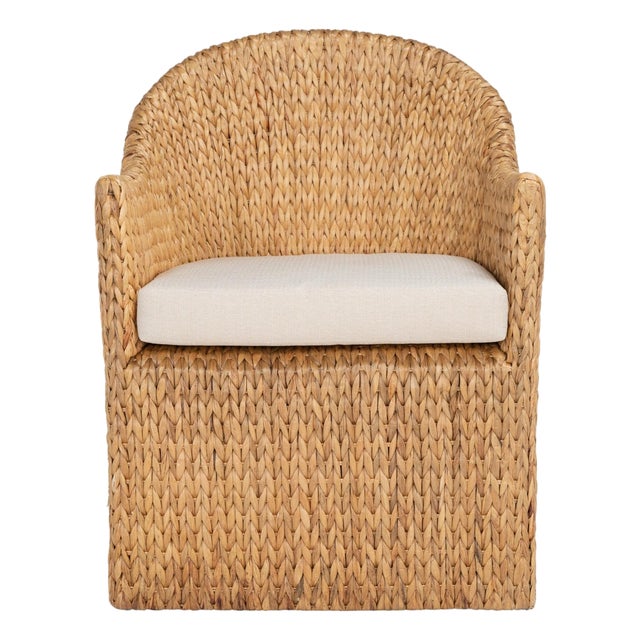 Solomon Water Hyacinth Chair - Natural / Beige For Sale