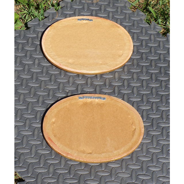 Gold Vintage Pair Floral Still Life O/C Oil Paintings Oval Gold Frames Signed For Sale - Image 8 of 8