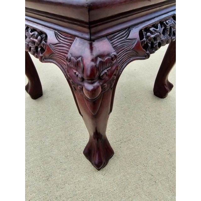 Japanese Meiji Period Carved HungMa Rosewood Antique Dragon Chair For Sale - Image 10 of 12