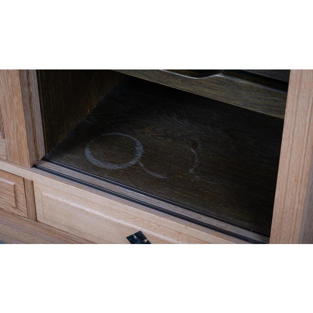Brutalist Oak Sideboard attributed to Henning Kjærnulf, Denmark, 1960s For Sale - Image 10 of 18