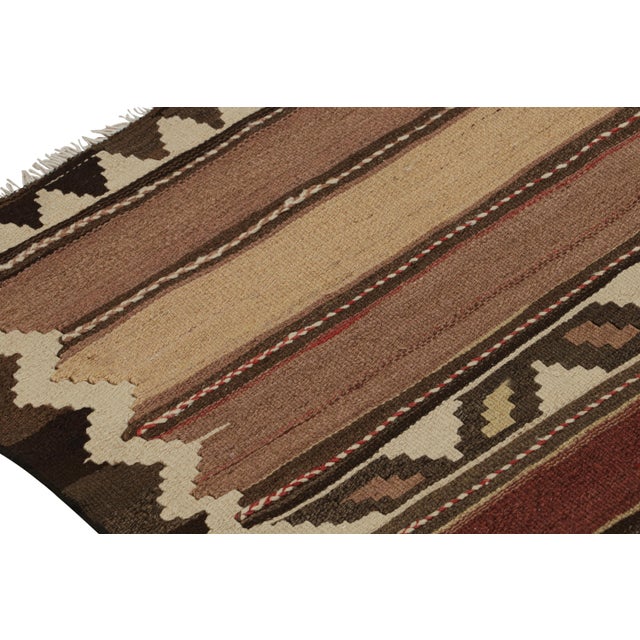 1950s 1950s Vintage Afghani Tribal Kilim Rug With Geometric Patterns For Sale - Image 5 of 7