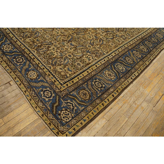 Spectacular Brown-Sienna Bakcground With Allover Pattern Antique Persian Bakshaish Rug For Sale - Image 9 of 12