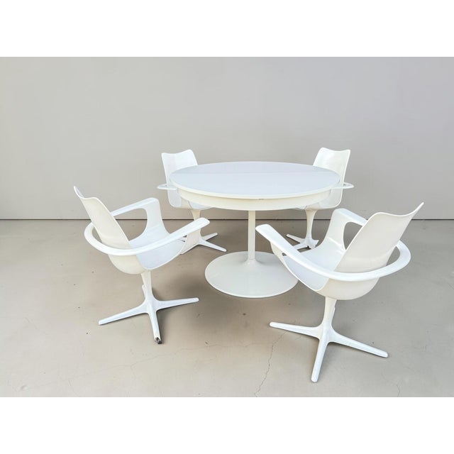 Space Age the Cherry Chairs and Expandable Tulip Table by Luigi Colani for Lusch & Co, 1970s, Set of 5 For Sale - Image 4 of 18