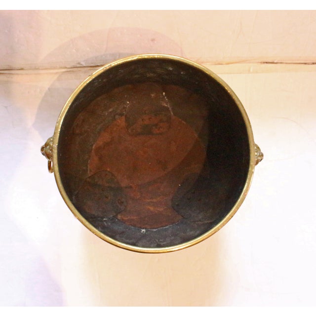 Brass Circa 1880 English Large Brass Repousse Armorial Jardiniere For Sale - Image 8 of 10