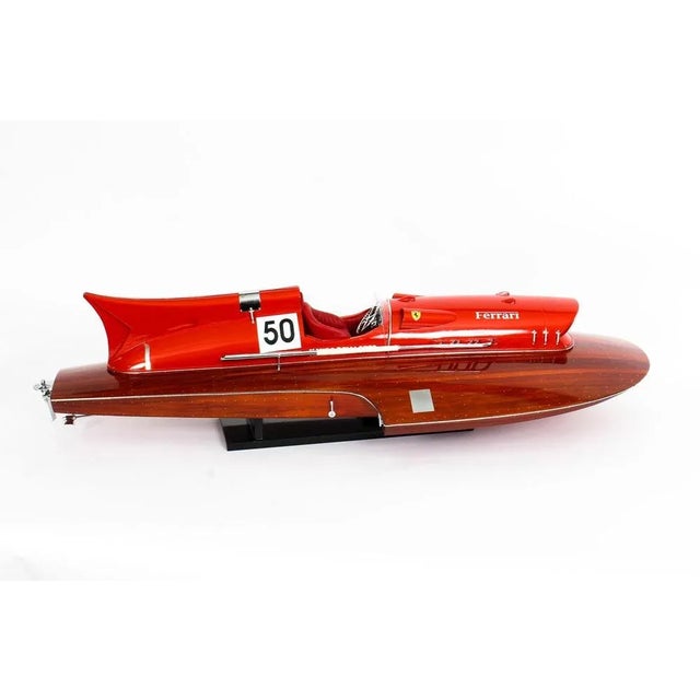 Vintage Ferrari Hydroplane Model, 1950s For Sale - Image 8 of 18