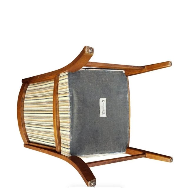 Stateville & Ross Upholstered Maple Armchairs, Circa 1970s - a Pair For Sale - Image 9 of 11