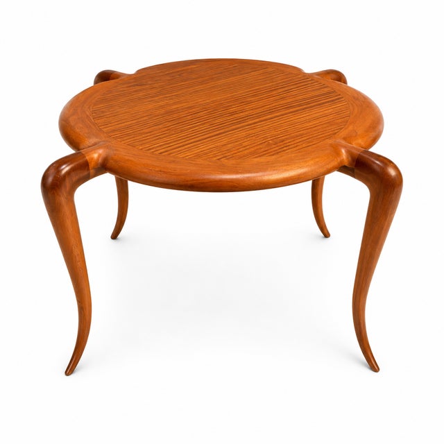 Alan Goldberg Attributed Sculptural Wood Occasional Table For Sale - Image 4 of 7