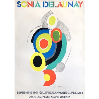 Signed Sonia Delaunay Exhibition Poste in St Tropez Covered on Canvas For Sale