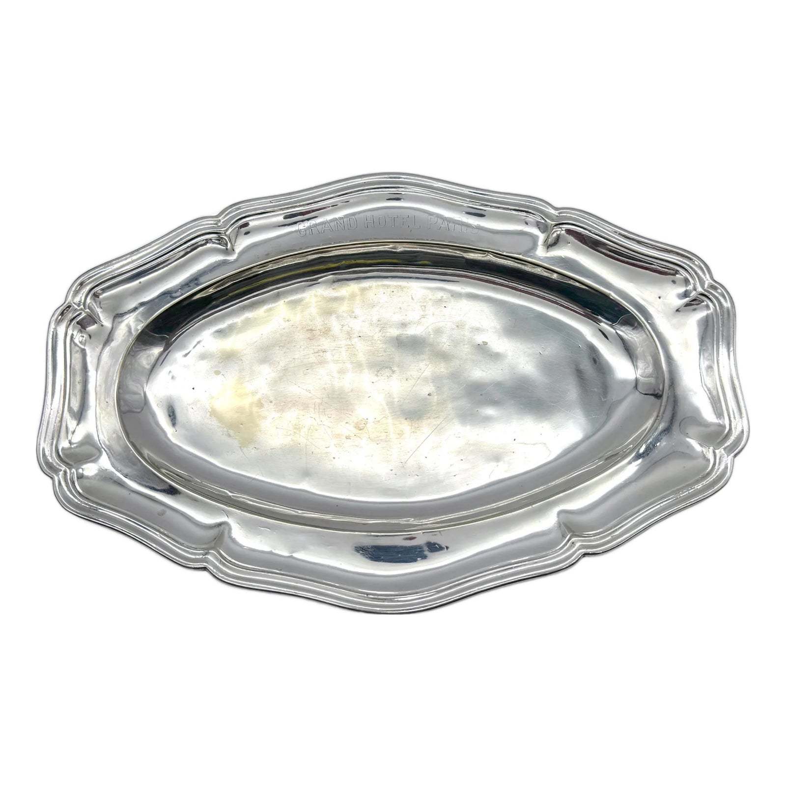 Christofle シルバー皿 42 54 435 Christofle 'Grand Hotel Paris' Silver-Plated Oval Tray, circa