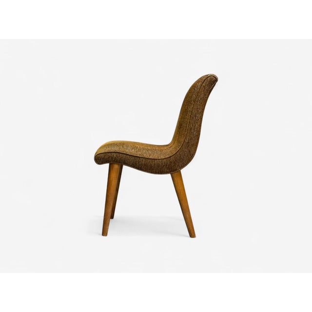 Wood Jens Risom Attributed, Mid-Century Modern, Side Chairs, Walnut, Fabric, Usa, 1940s - Set of 2 For Sale - Image 7 of 9
