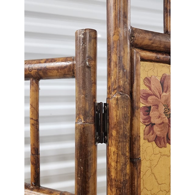 Vintage Tortoise Bamboo 3-Fold Screen Room Devider For Sale - Image 12 of 12