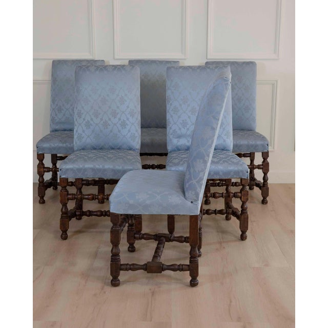 Wood Set of Six Lombard Walnut Reel-Turned Dining Chairs, Early 18th Century For Sale - Image 7 of 9