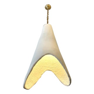 Organic Oversized Cone Pendant in French Plaster For Sale