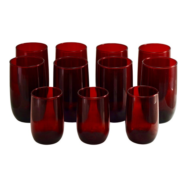 Ruby Red Glassware Set of 11 Chairish