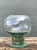 Vintage Green Pedestal Glass Vase For Sale - Image 12 of 12