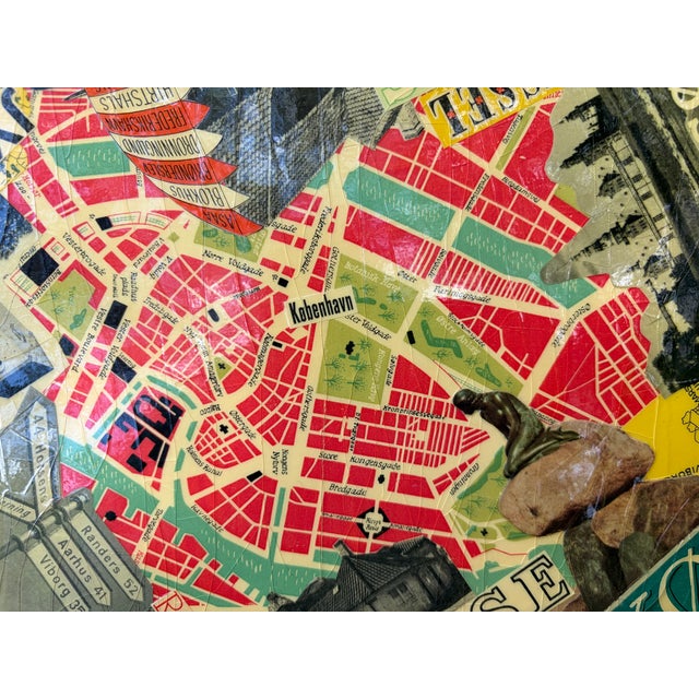 Wood Vintage Handmade Wood Decoupage Denmark Travel Tray For Sale - Image 7 of 14