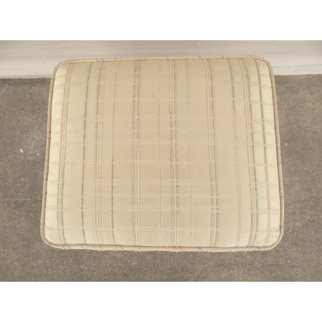 1970s Vintage French Regency Sculpted Wicker Footstool For Sale - Image 5 of 5