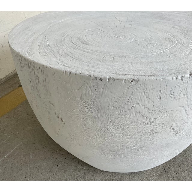 Stylish Organic Modern White Solid Wood Coffee Table/Accent Table, showroom floor sample