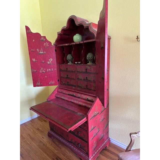 Extraordinary piece. Arguably the most recognized of the vintage Chinoiserie pieces from Baker. Chinese red lacquered...