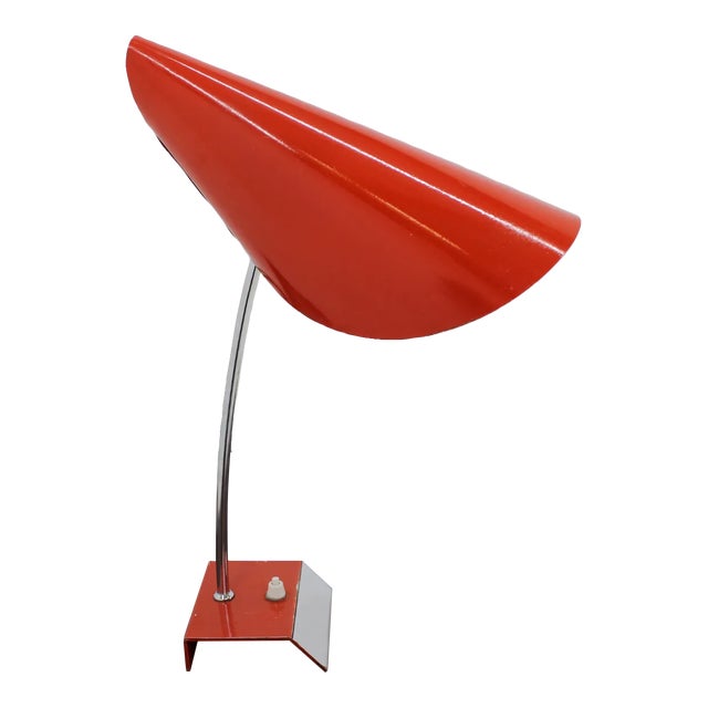 Mid-Century Red Table Lamp by Josef Hurka for Napako, 1950s For Sale