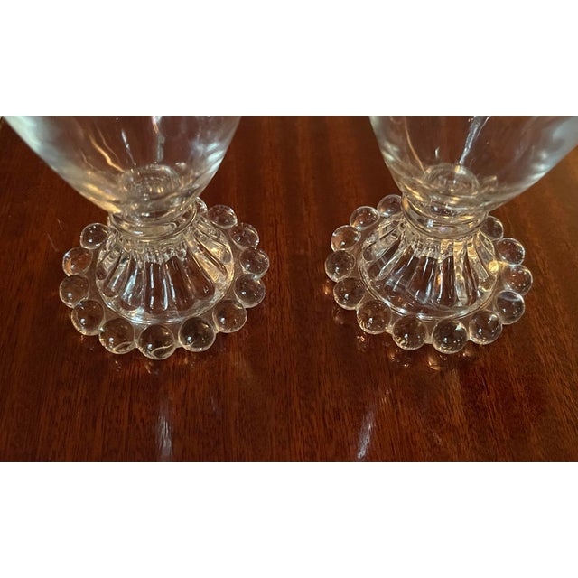1940s 1940s Art Deco Candlewick Footed Tumbler Glasses - A Pair For Sale - Image 5 of 9