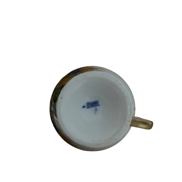 Empire Style Porcelain Cup and Saucer from Royal Copenhagen, Denmark, 19th Century, Set of 2 For Sale - Image 5 of 10