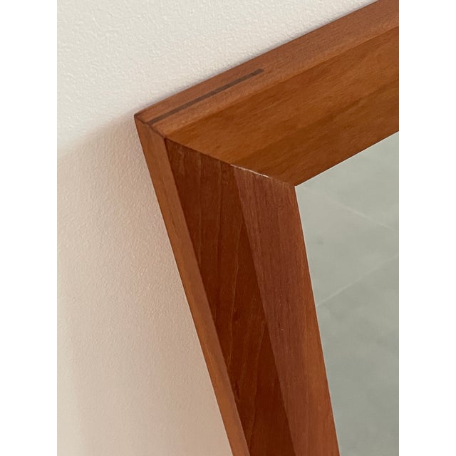 Cherry wood mirror from the Thomas Moser company. 1991. Labelled on the back by the maker. Cherry wood frame is 2.25" wide...