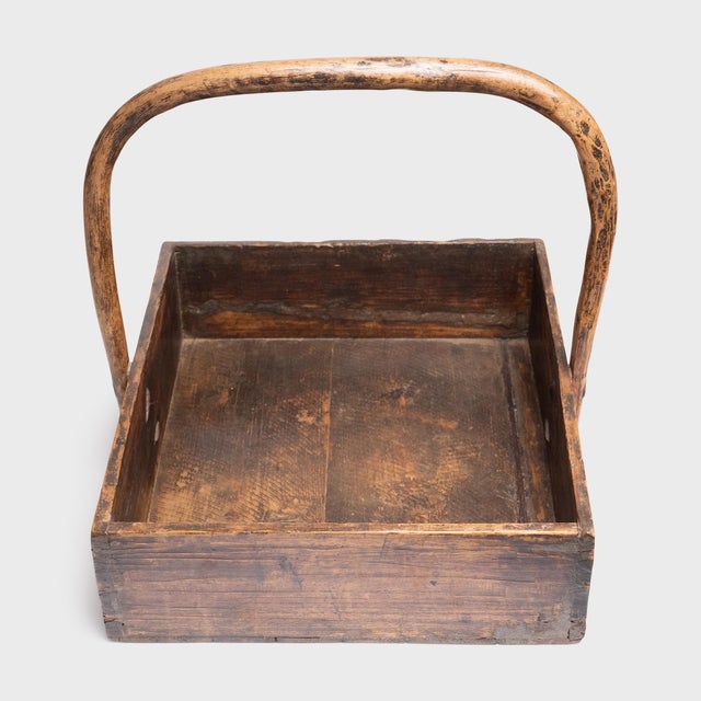 Chinese Early 20th Century Rustic Chinese Bent Handle Merchant's Tray For Sale - Image 3 of 4