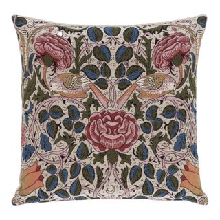 Bird & Rose Tapestry Cushion With Feather Filler - 46x46cm (18"x18") For Sale