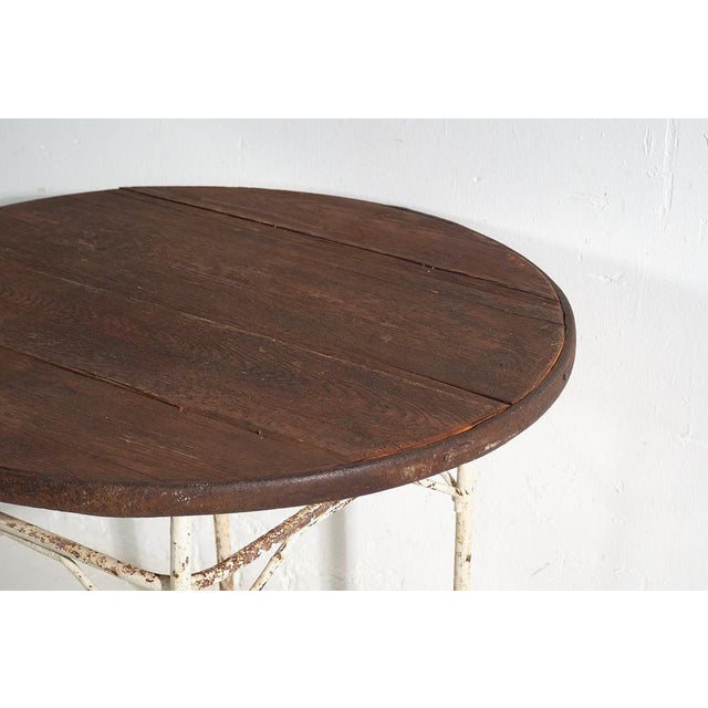 Antique Round Metal Outdoor Table, France, 1900s For Sale - Image 9 of 12