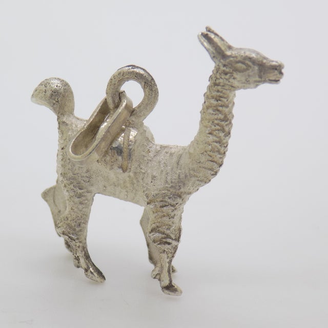Italian Vintage Italian Handmade Genuine Sterling Silver 925 Llama Lama Charm Pendant For Sale - Image 3 of 8