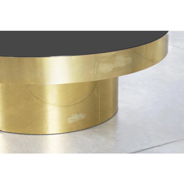 Brass 1980s Vintage Round Brass and Smoked Glass Coffee Table For Sale - Image 8 of 8