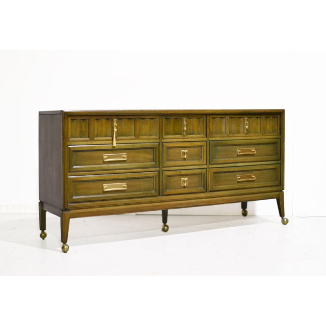 Mid-Century Modern Paint to Order Mid Century Modern Nine-Drawer Dresser by Stanley Furniture For Sale - Image 3 of 12