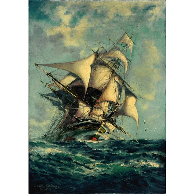 John Stevens, London Veliero, Oil on Canvas, Late 20th Century For Sale - Image 7 of 7