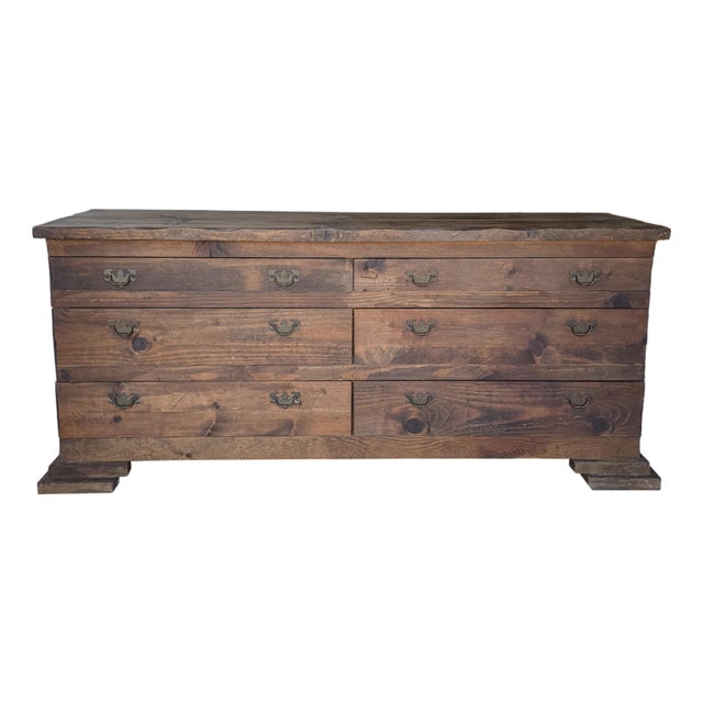 Antique Rustic European Dresser Credenza For Sale