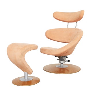 Set of Vintage Peel Lounge Chair and Ottoman by Olav Eldøy for Stokke, 2000s For Sale