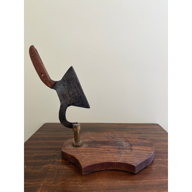 Antique French Country Wooden & Iron Herb Cutter or Cheese Board For Sale - Image 4 of 9