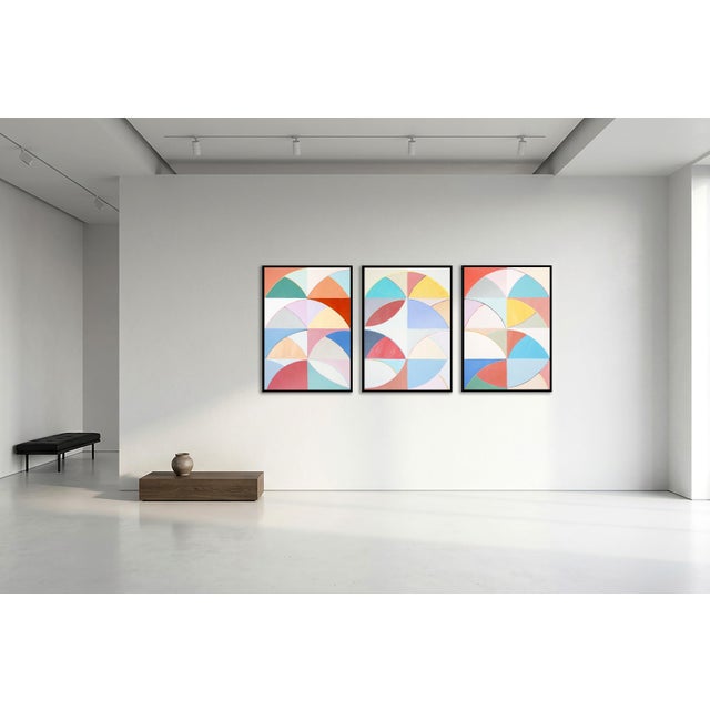 Details: Title: Colorful Ball od Wool Medium: Acrylic on Watercolor Paper Size: 40x83 inches total, (40x28 inches, each...