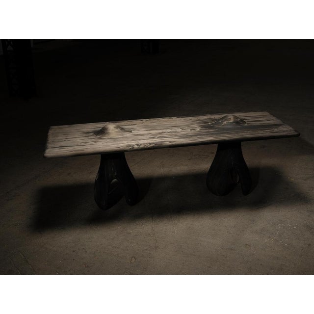 Ti01 kobaïen sumi ink dining table by togigi dimensions: d 100 x w 260 x h 78 cm materials: wood with kobaïen sumi ink.