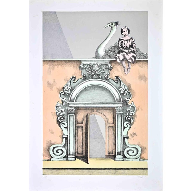 Paola Grott, Surreal Composition, Lithograph, 1990s For Sale