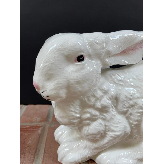 Vintage Large Ceramic White Rabbit For Sale In Chicago - Image 6 of 12