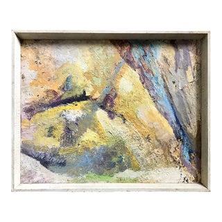 Original Signed 1950s Mid Century Abstract Expressionist Painting, Framed For Sale