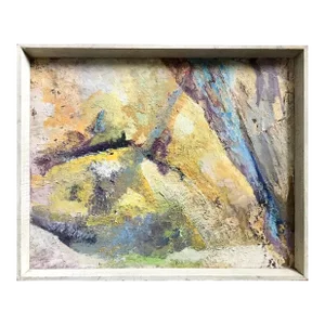 Original Signed 1950s Mid Century Abstract Expressionist Painting, Framed
