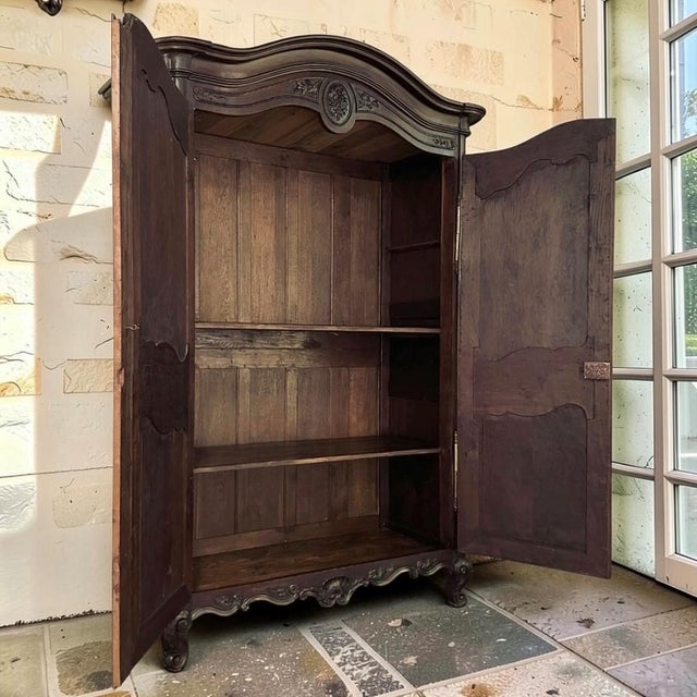 Early 19th Century Normandy Solid Mahogany Country French Armoire For Sale In Baton Rouge - Image 6 of 16
