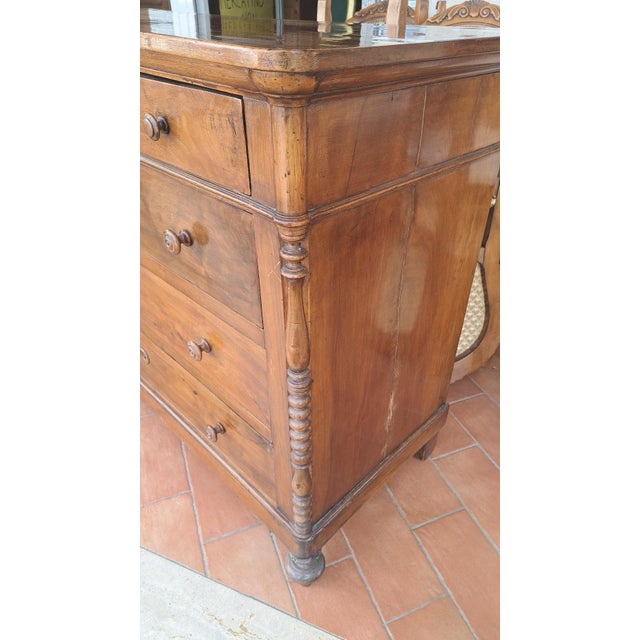 Italian Chest of Drawers in Walnut For Sale - Image 3 of 6