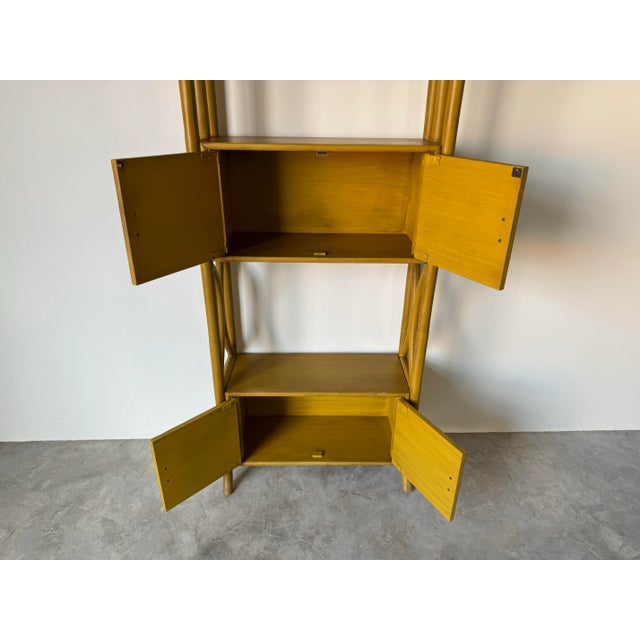 Mid-Century Bent Rattan Bookcase For Sale - Image 11 of 12