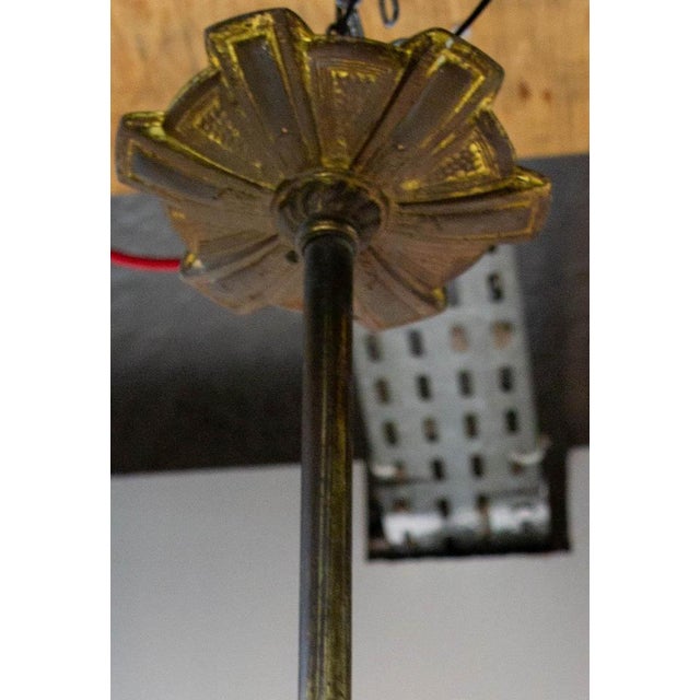 French Brass Chandelier with Crystal Drops, 1900s For Sale - Image 17 of 18