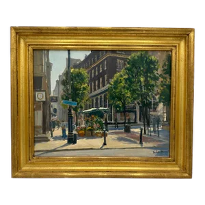 "Bond Street Flower Seller" - Original Oil by Julian Barrow (1939-2013)