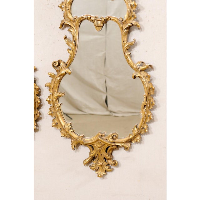 Pair of Mid 20th Century Rococo Style Gilt Mirrors, Italy For Sale - Image 9 of 11